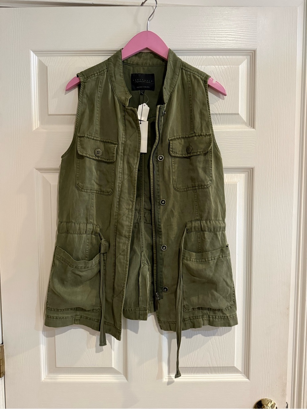 Sanctuary Olive Utility Vest with Front Pockets